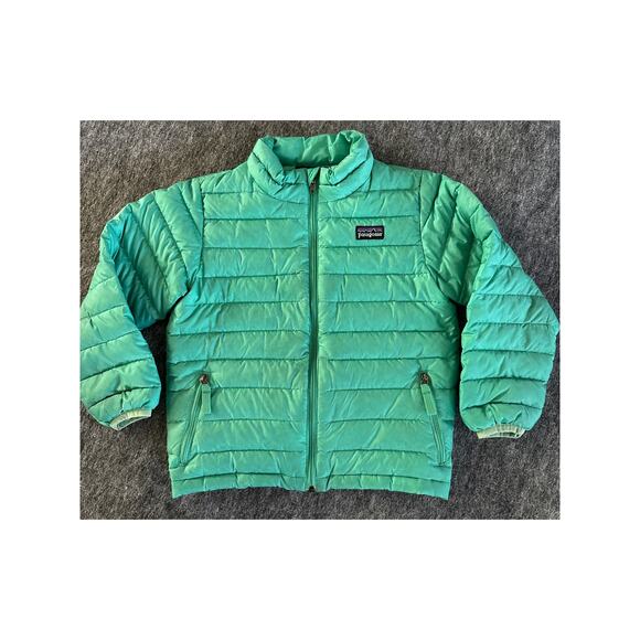 Patagonia Kids 4T Puffer Jacket Lightweight Down Insulated Zip Green - Picture 1 of 6